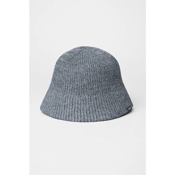 Brand New With Tags ALO Yoga Denim Knit Steel Grey/Anthracite Bucket Hat